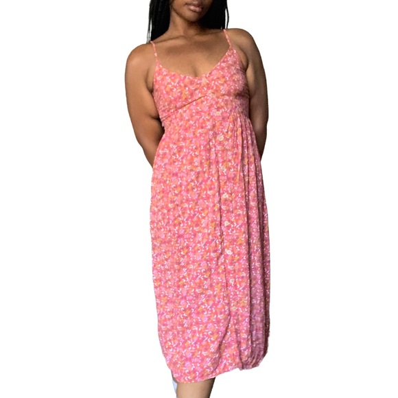 Pink Floral Maxi Dress - Picture 1 of 3